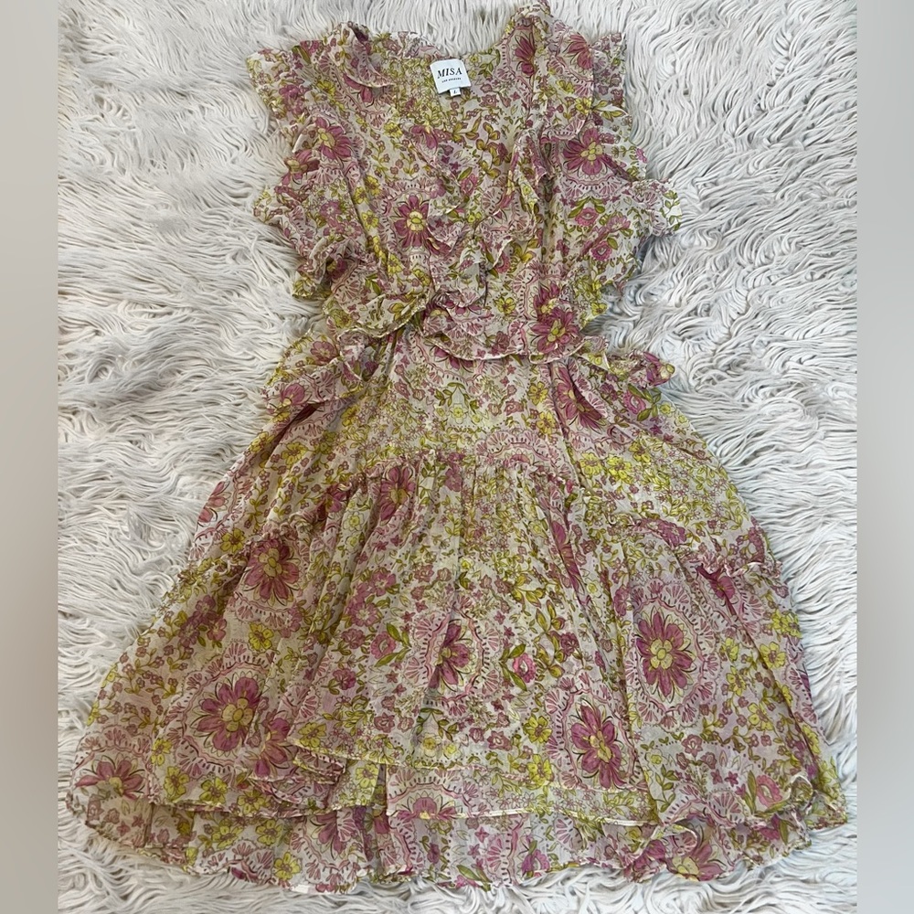 Misa Los Angeles Jolie Floral Ruffle Mini Dress